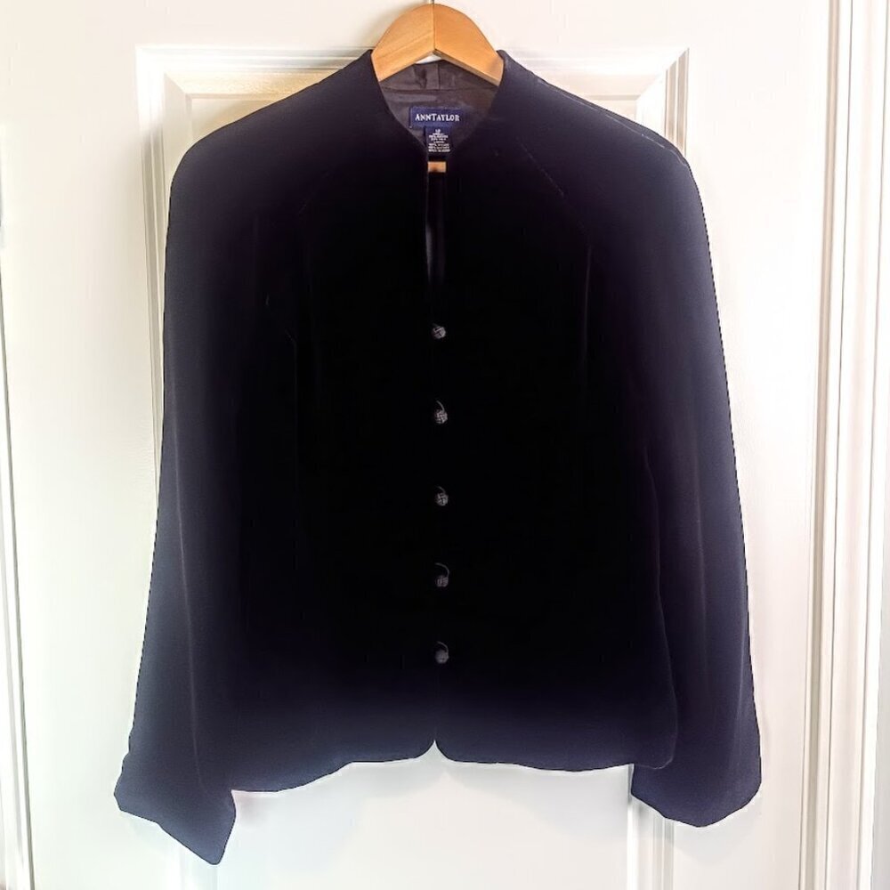 Ann Taylor Black Silk Velvet Jacket